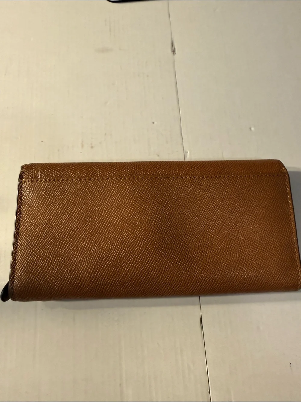 Coach Brown  Pebbled Leather Wallet with Embossed Logo